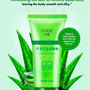 Rubbing away the dead skin cells and leaving the body slippery